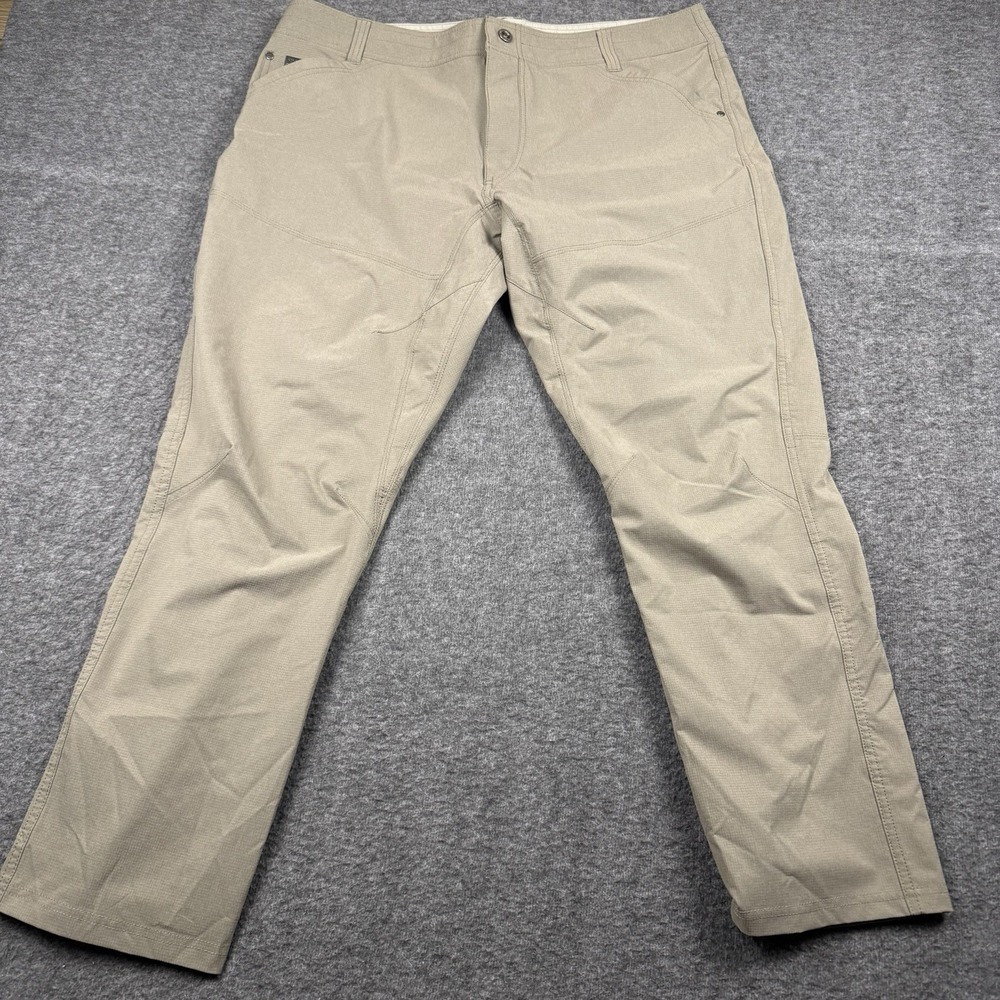 KUHL Silencr Pants Mens 40x30 Khaki Ripstop Articulated Knees Gorpcore Outdoor